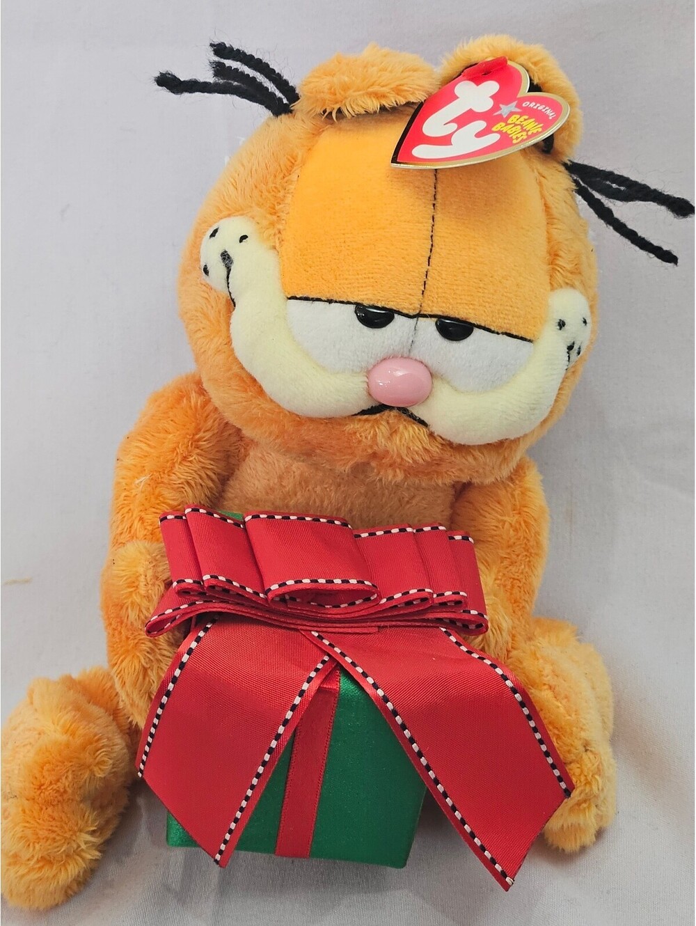 Original Ty Beanie Babies Garfield Plush with Christmas Gift